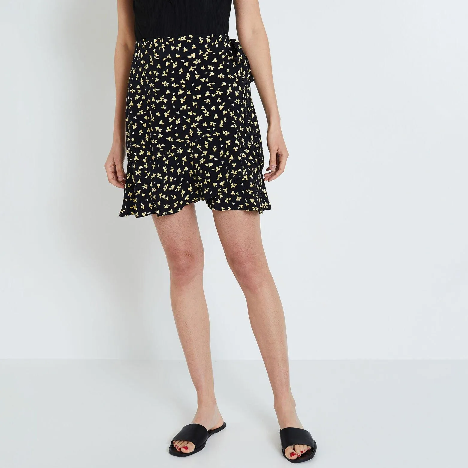 Jupe courte portefeuille femme