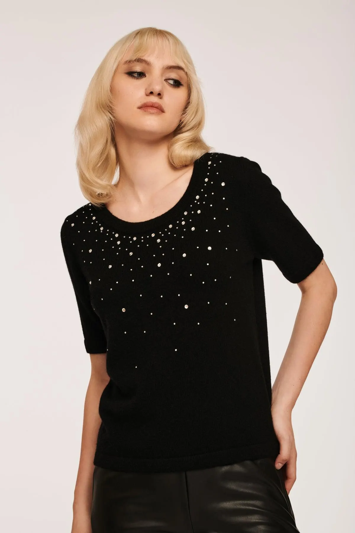 Pull à strass en cachemire