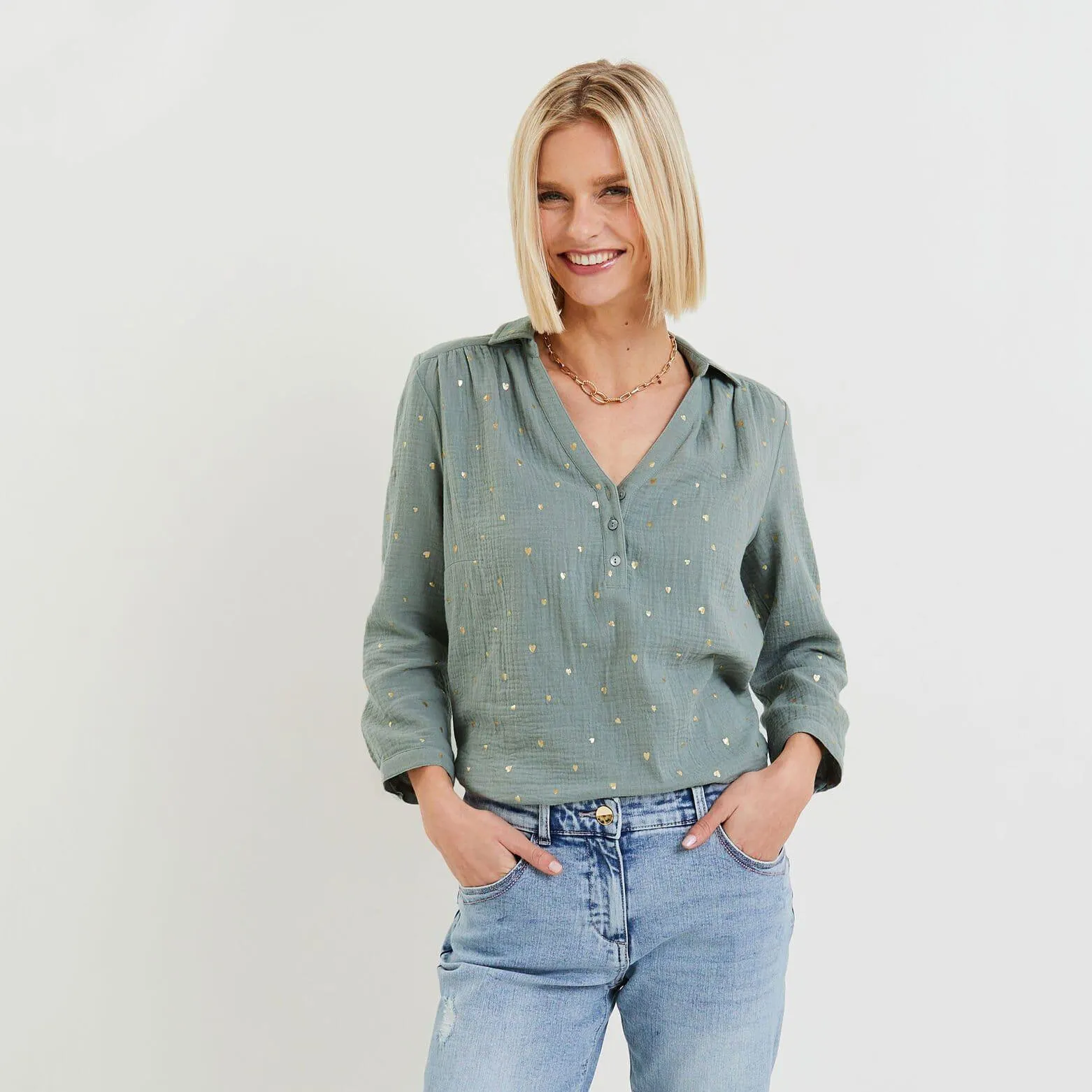 Blouse gaze de coton femme