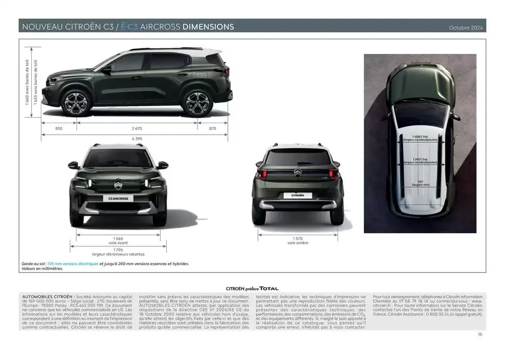 Citroën Nouveau ë-C3 Aircross Caractéristiques du 24 décembre au 24 décembre 2025 - Catalogue page 16