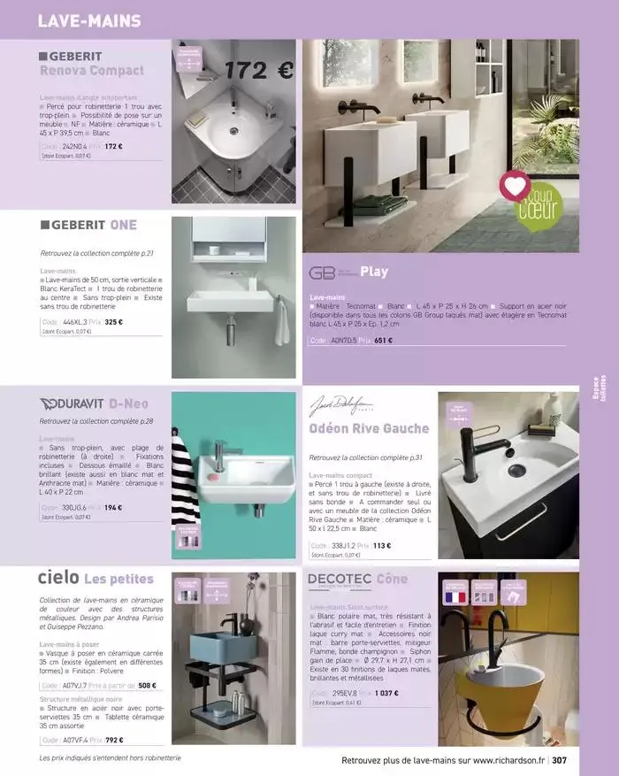 SALLE DE DE BAINS ET CARRELAGE 2025 du 11 avril au 31 décembre 2025 - Catalogue page 309