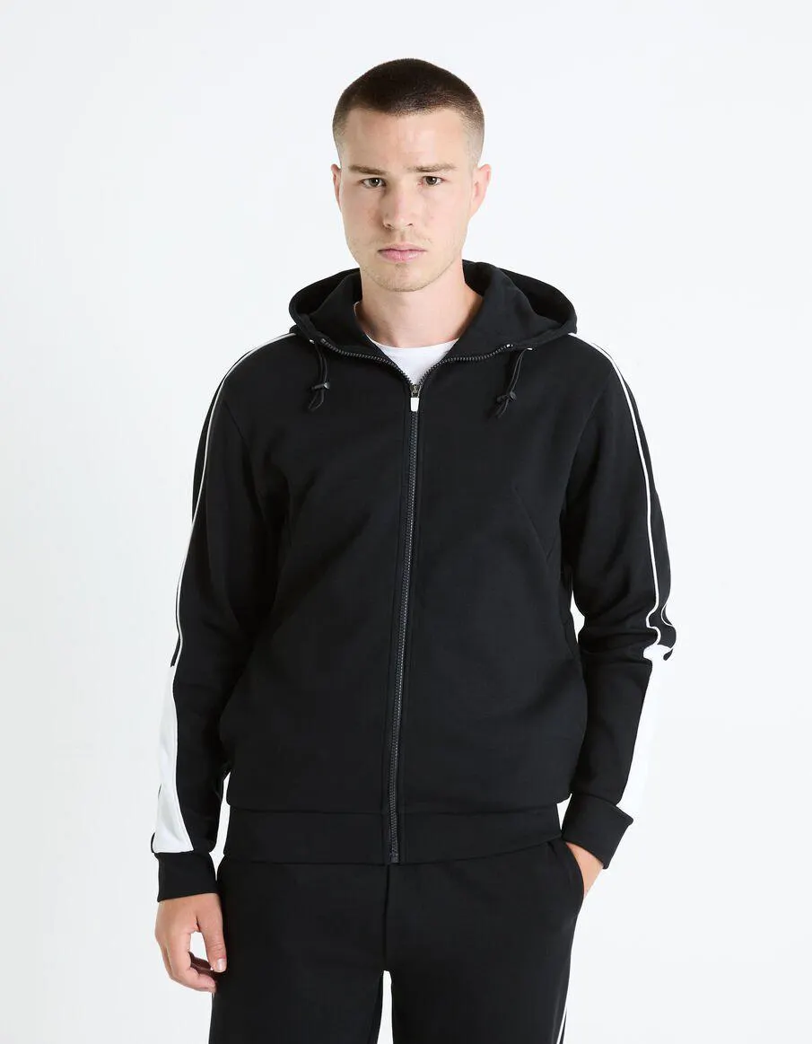 Sweat à capuche coton mélangé - noir