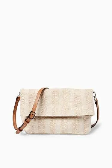 Crossbody bag with detachable bag strap - striped