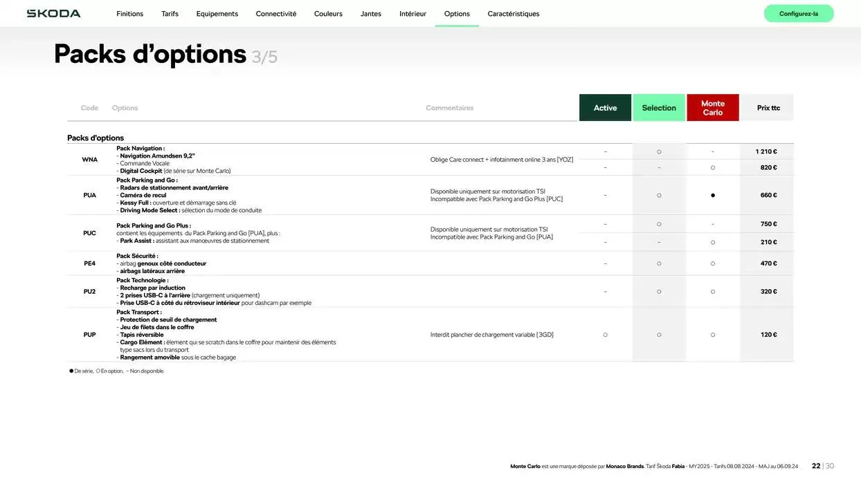 Fabia Selection 1.0 TSI 95ch BVM du 9 octobre au 30 juin 2025 - Catalogue page 22