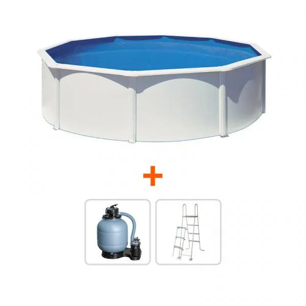 Gre Atlantic Piscine Métallique 350 X 120 Cm Avec Filtre à Sable Et échelle