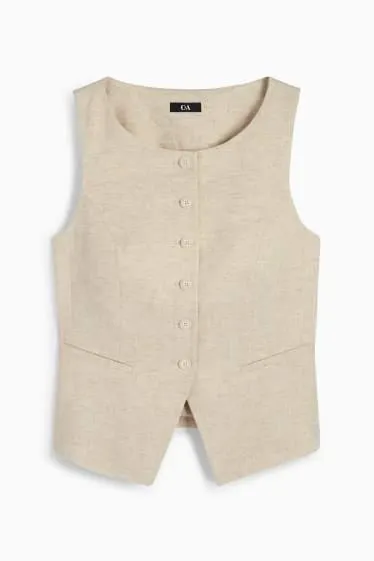 Business waistcoat - regular fit - linen blend