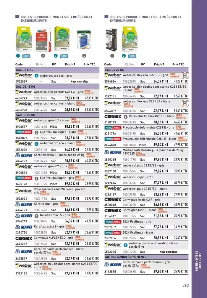 Matériaux 2025 du 1 janvier au 31 décembre 2025 - Catalogue page 363
