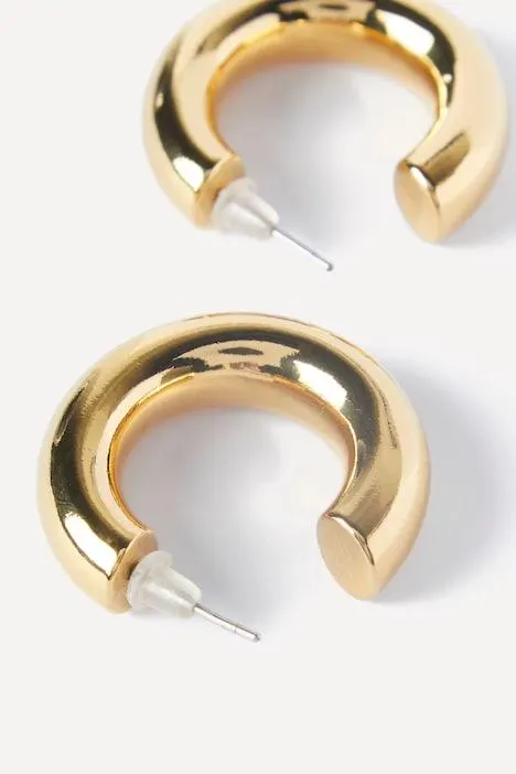 Créoles, boucles d'oreille, style épais, modèle petit, pour oreilles percées