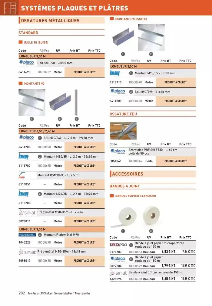Matériaux 2025 du 1 janvier au 31 décembre 2025 - Catalogue page 282