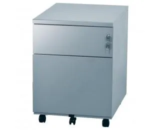Caisson métal mobile 2 tiroirs grande profondeur - Gris