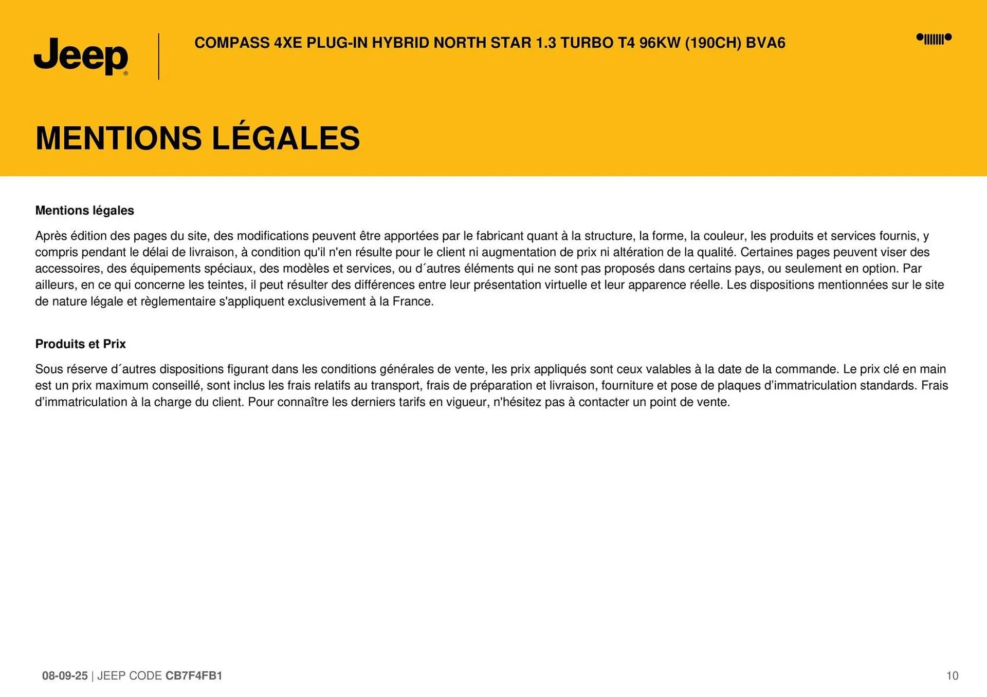 Catalogue Jeep du 9 septembre au 9 septembre 2026 - Catalogue page 10