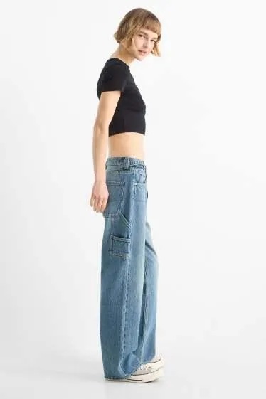 Baggy jeans - mid-rise waist