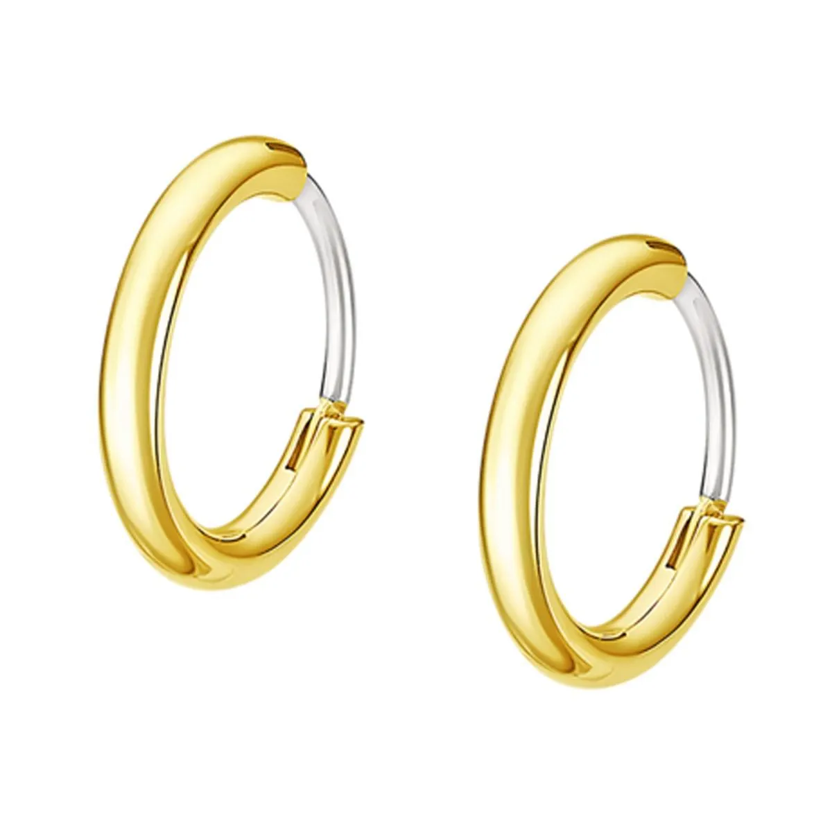 Boucles d'oreilles Homme Lotus acier doré