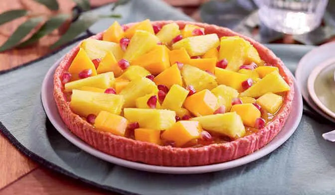Tarte fruits exotiques, 6 parts