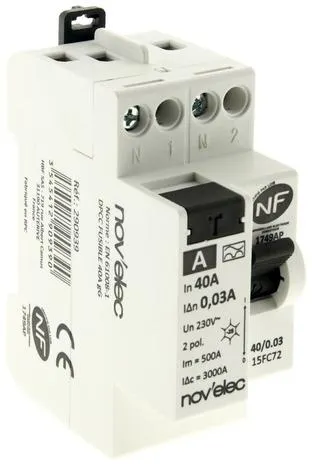 Interrupteur différentiel 30 mA 40A type A - Novelec