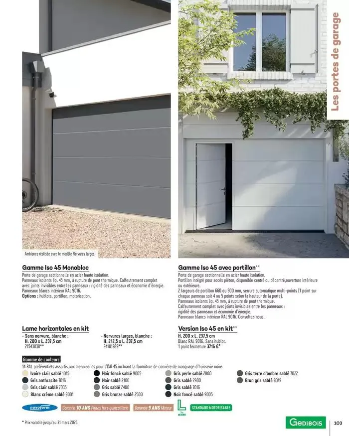 Menuiserie Extérieures 2025 du 1 janvier au 31 décembre 2025 - Catalogue page 103