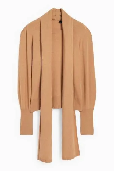 Set - jumper and scarf with cashmere content - wool blend