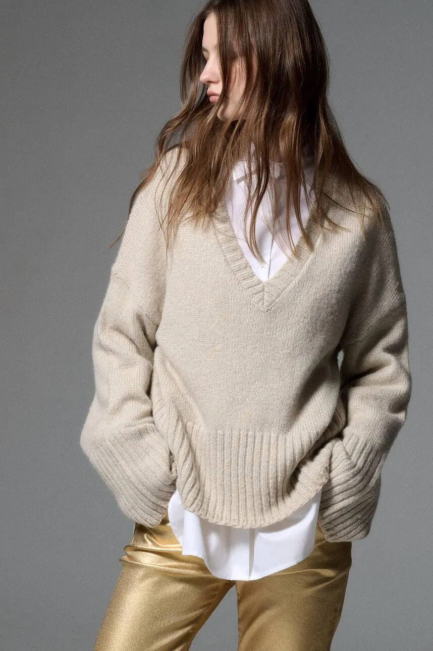 Pull ample en maille lurex PALISSANDRE FULSHY