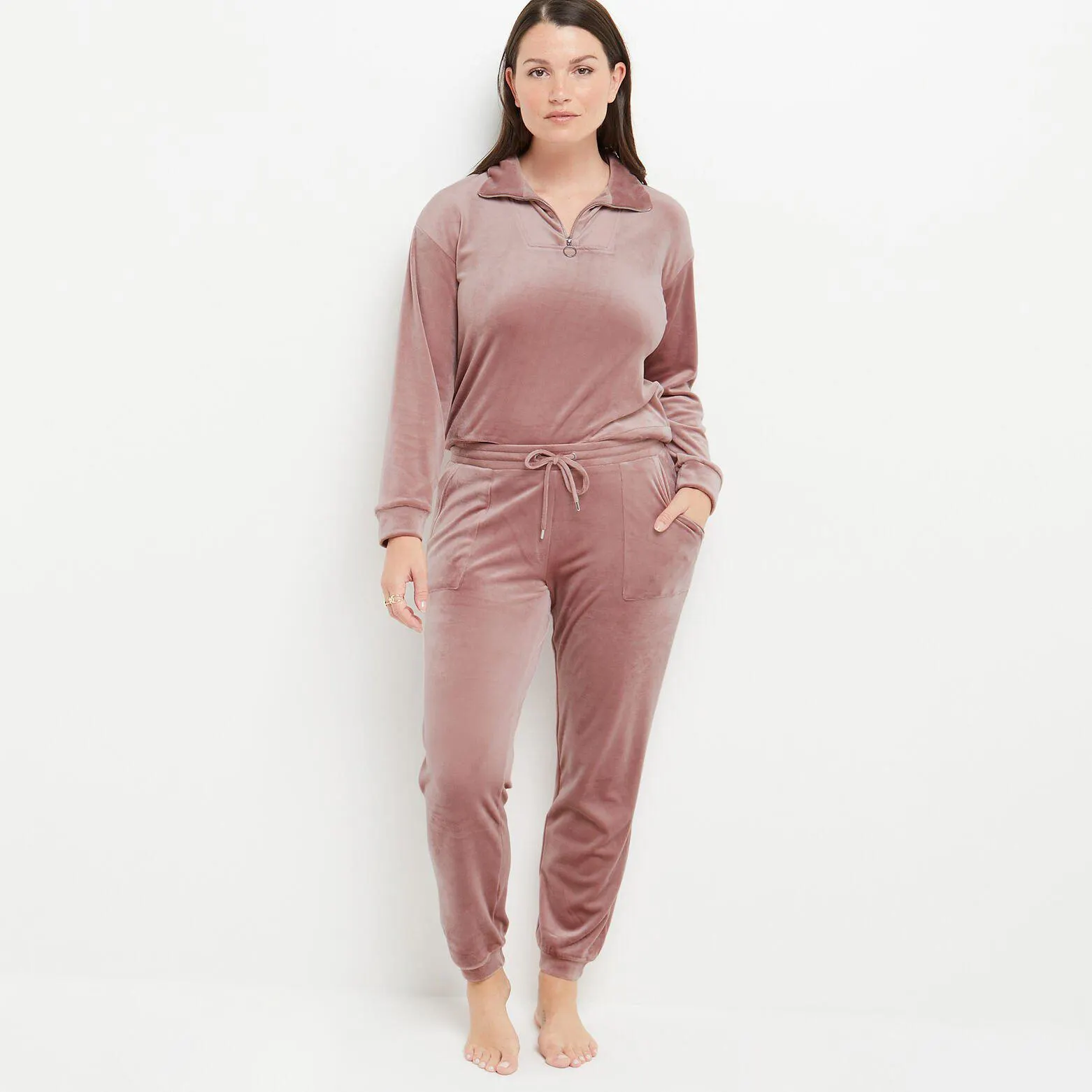 TREGGING VELOURS ROSE