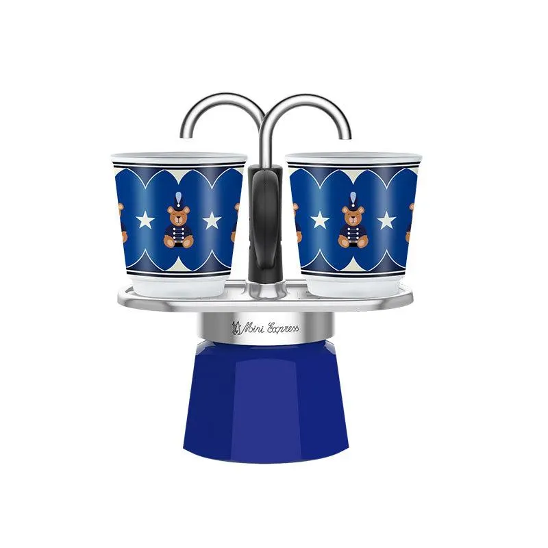 Mini cafetiere express 2 tasses 0,7 kg bleu Bialetti