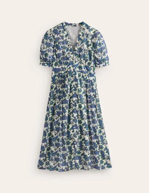 Robe midi style 40s Elsa plissée