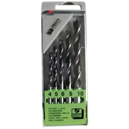 COFFRET 5 FORETS BOIS 3 POINTES Ø4-5-6-8-10MM QUEUE CYLINDRIQUE - TIVOLY