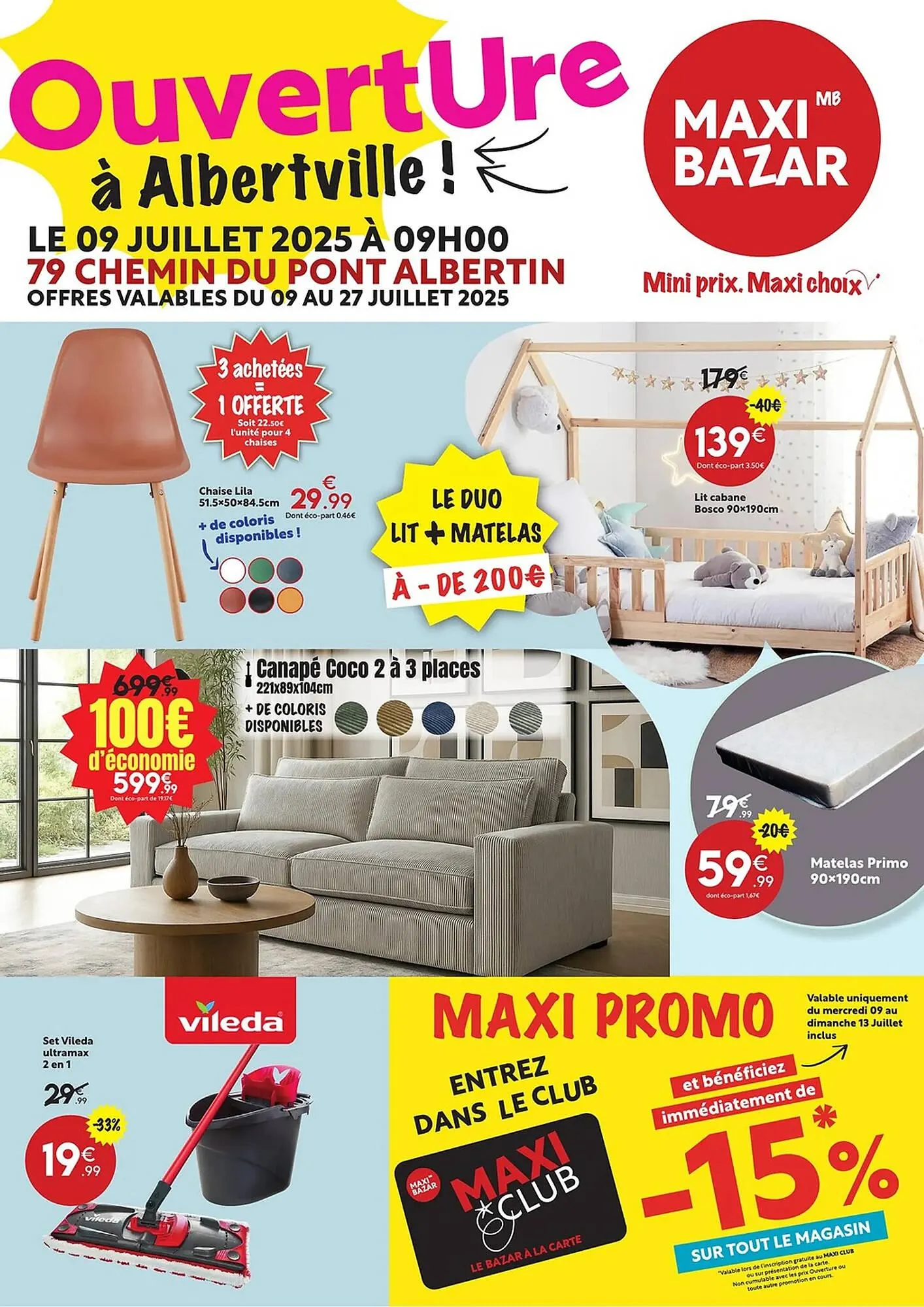 Catalogue Maxi Bazar du 9 juillet au 27 juillet 2025 - Catalogue page 1