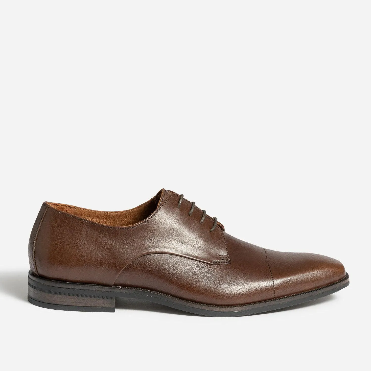 Derby marron en cuir