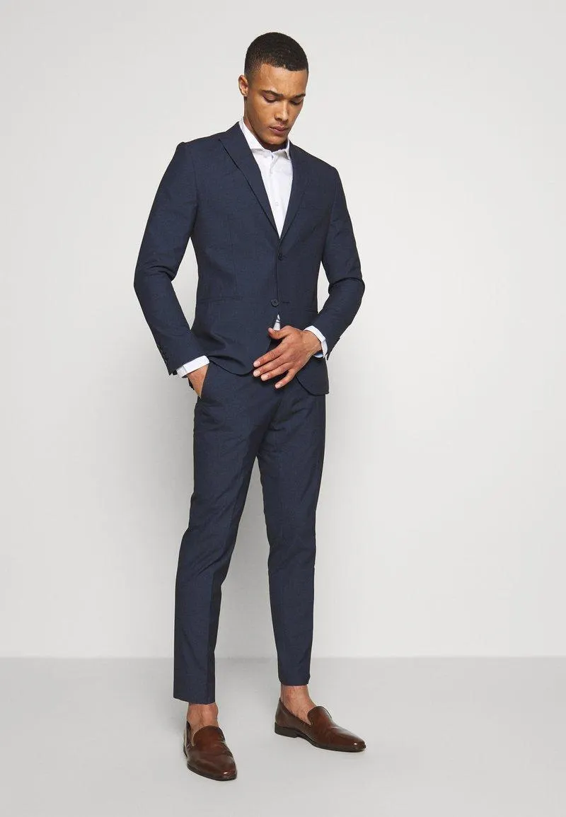 TEXTURE SLIM FIT - Traje - blue