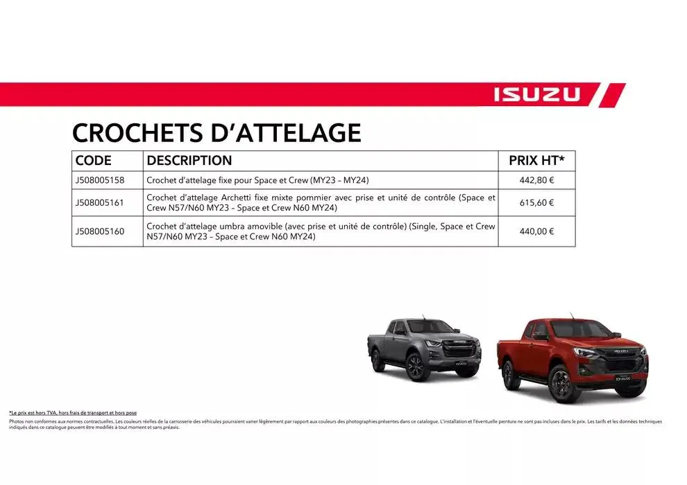 ISUZU SPACE N60B Accessoires du 15 octobre au 15 octobre 2025 - Catalogue page 33