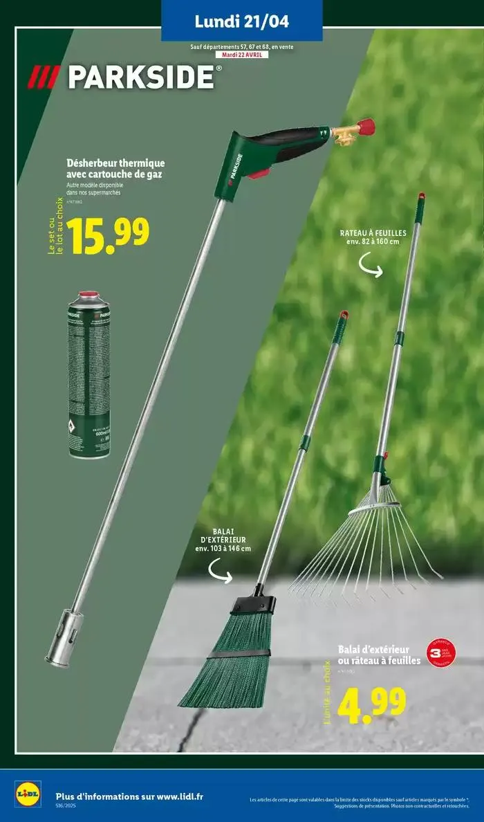 Ne manquez pas les ventes de jardinage et textile ce jeudi chez Lidl du 21 avril au 24 avril 2025 - Catalogue page 10