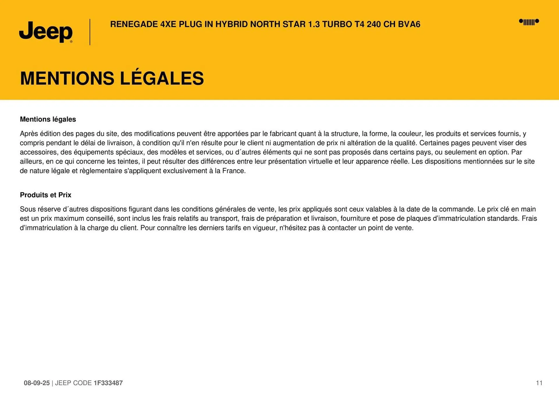 Catalogue Jeep du 8 septembre au 30 septembre 2026 - Catalogue page 11
