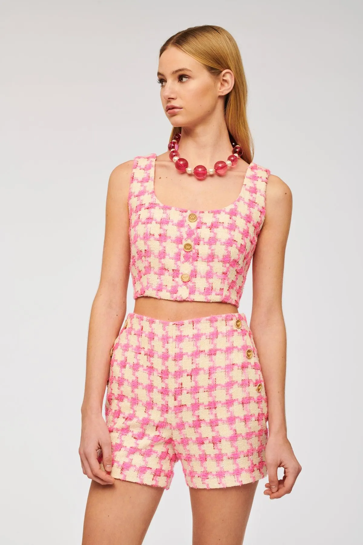 Top brassière en tweed