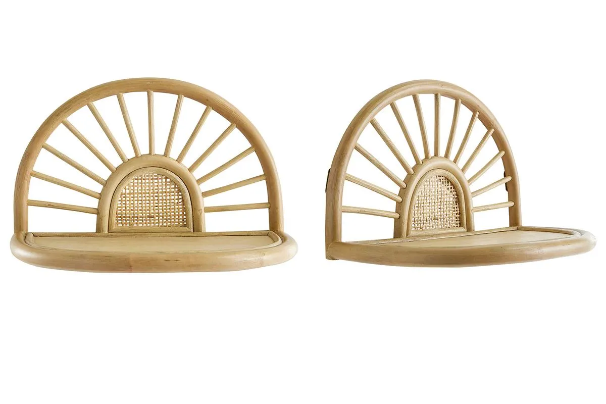 Étagères murales en rotin naturel et cannage L40 cm (lot de 2) BOW