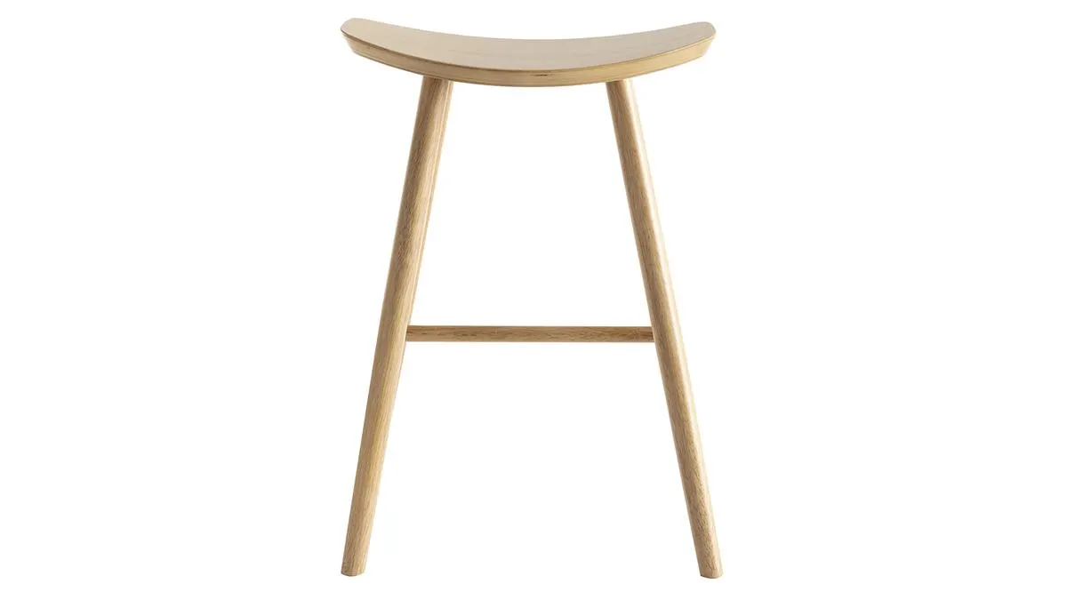 Tabouret de bar design bois clair H65 cm DEMORY