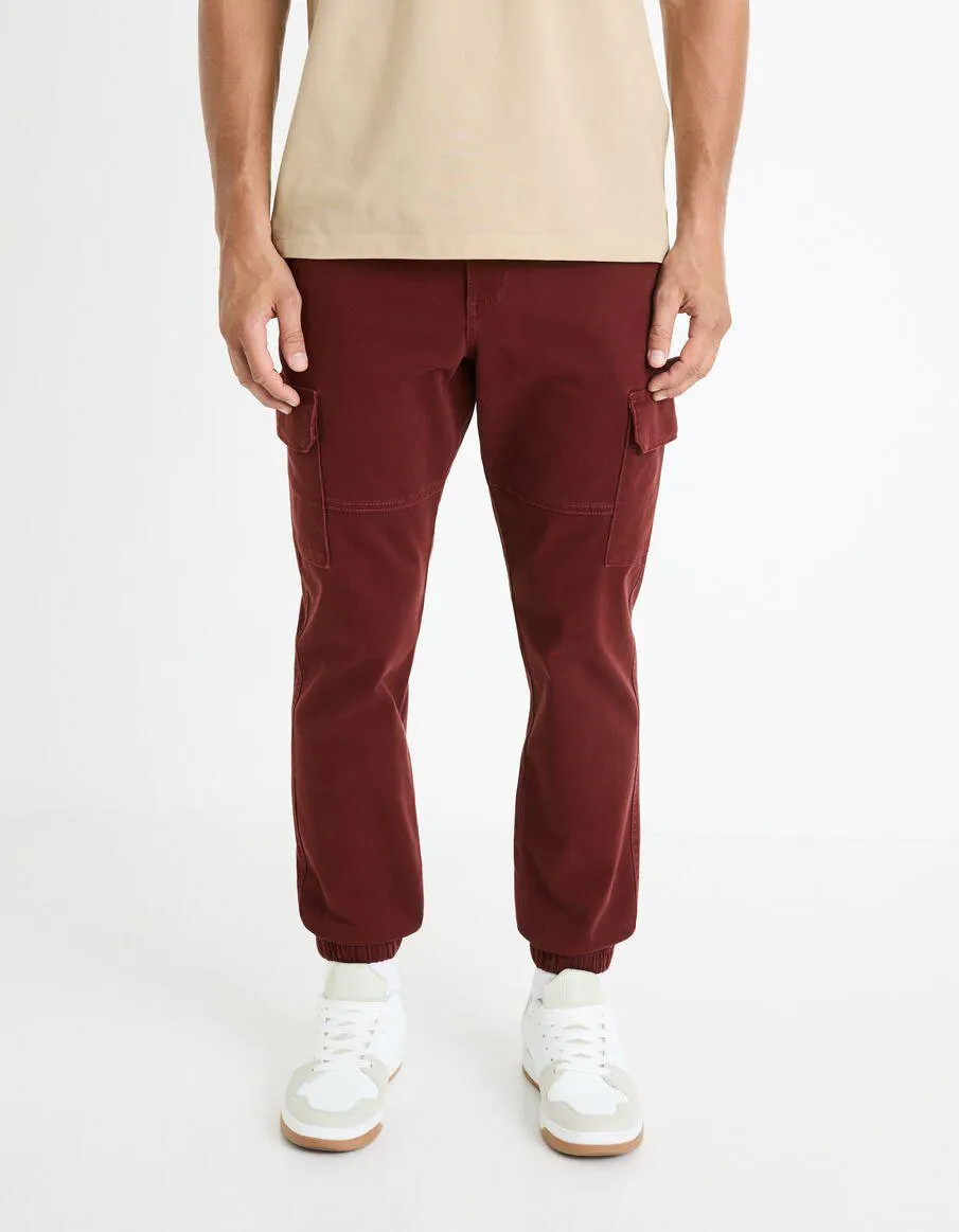 Pantalon slim cargo - bordeaux