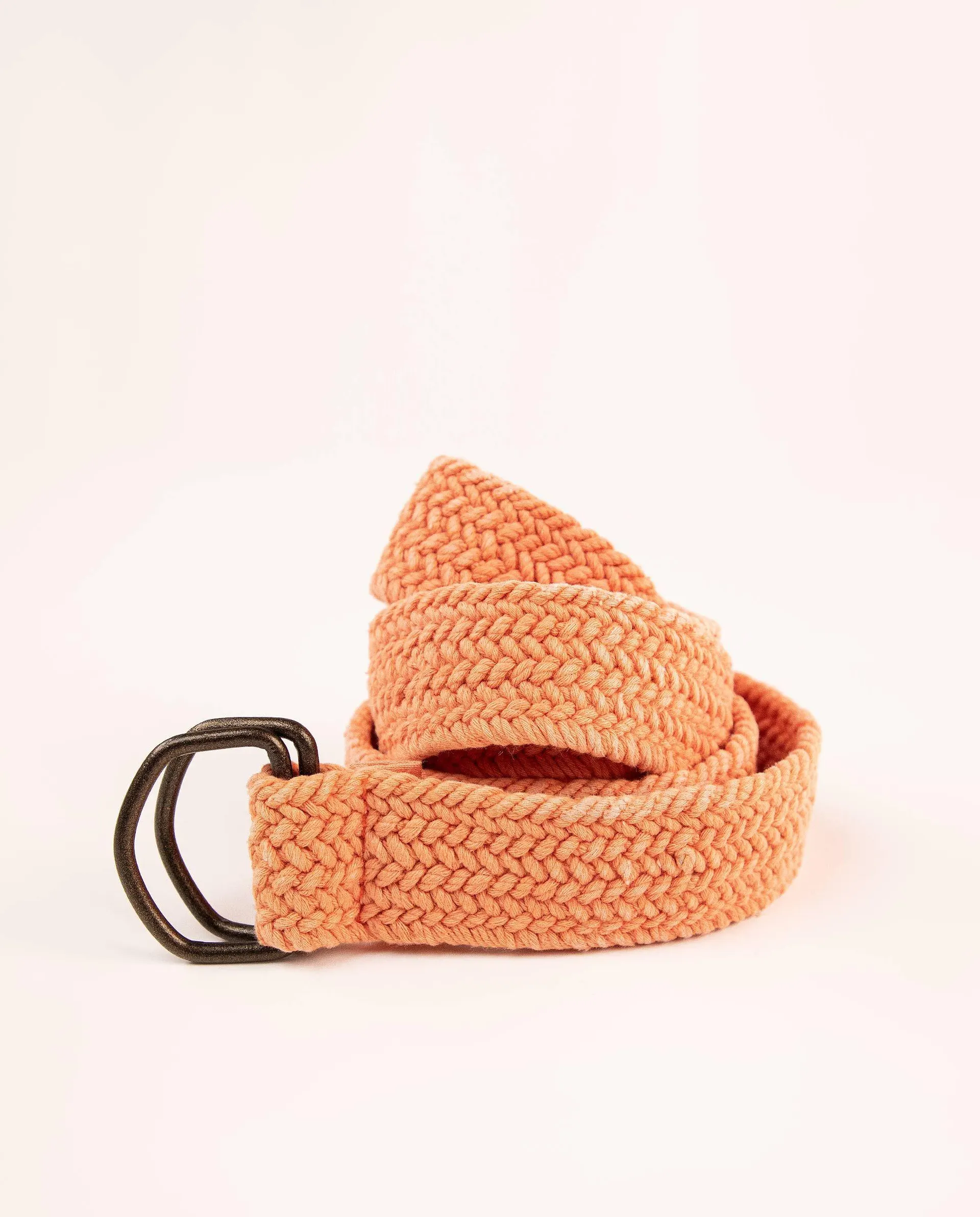 Ceinture Tressée Délavée Orange