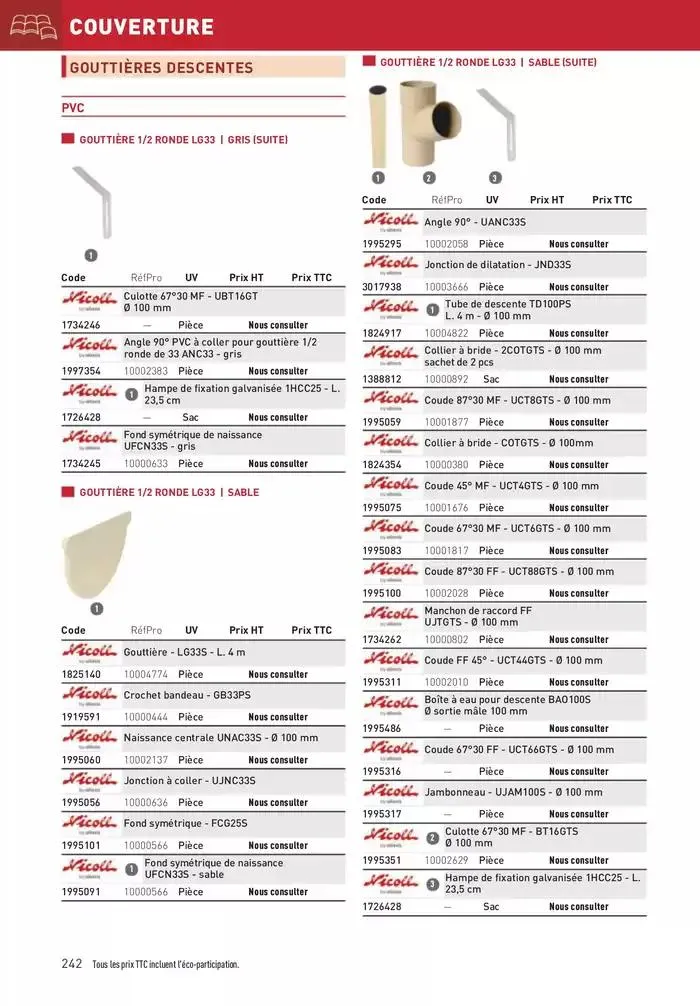 Matériaux 2025 du 1 janvier au 31 décembre 2025 - Catalogue page 242