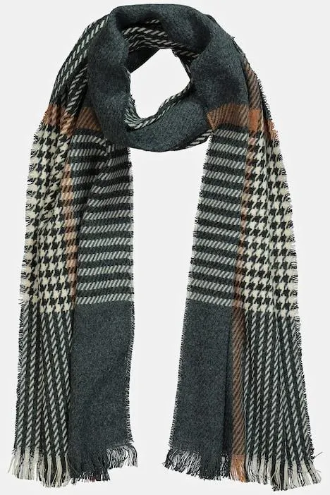 Écharpe à franges et mélange de motifs