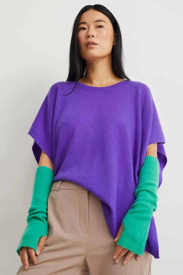 Fingerless cashmere gloves