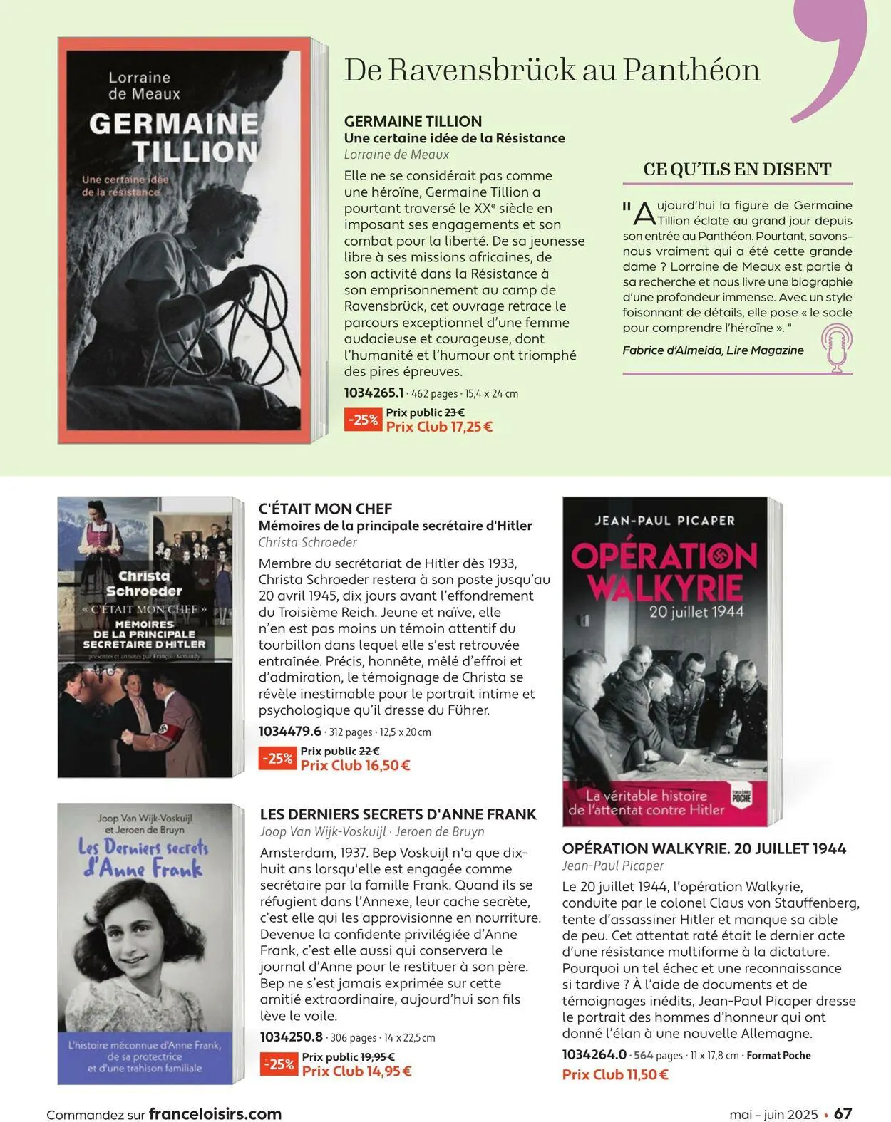 France Loisirs du 1 mai au 30 juin 2025 - Catalogue page 67