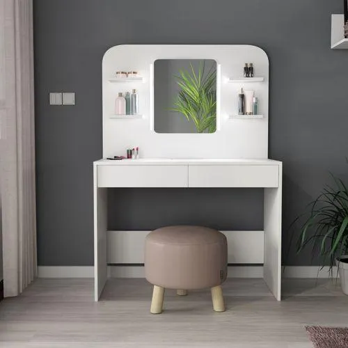 Coiffeuse multi rangements SECRET avec LED réglable blanc