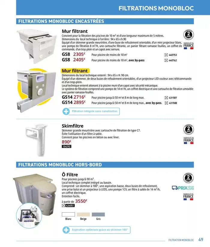Les plaisir de l'eau Piscine,Spa,Arrosage du 10 mars au 31 décembre 2025 - Catalogue page 49