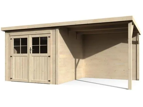 Abri de jardin bois auvent toit plat 11m² Paradis Décor et Jardin