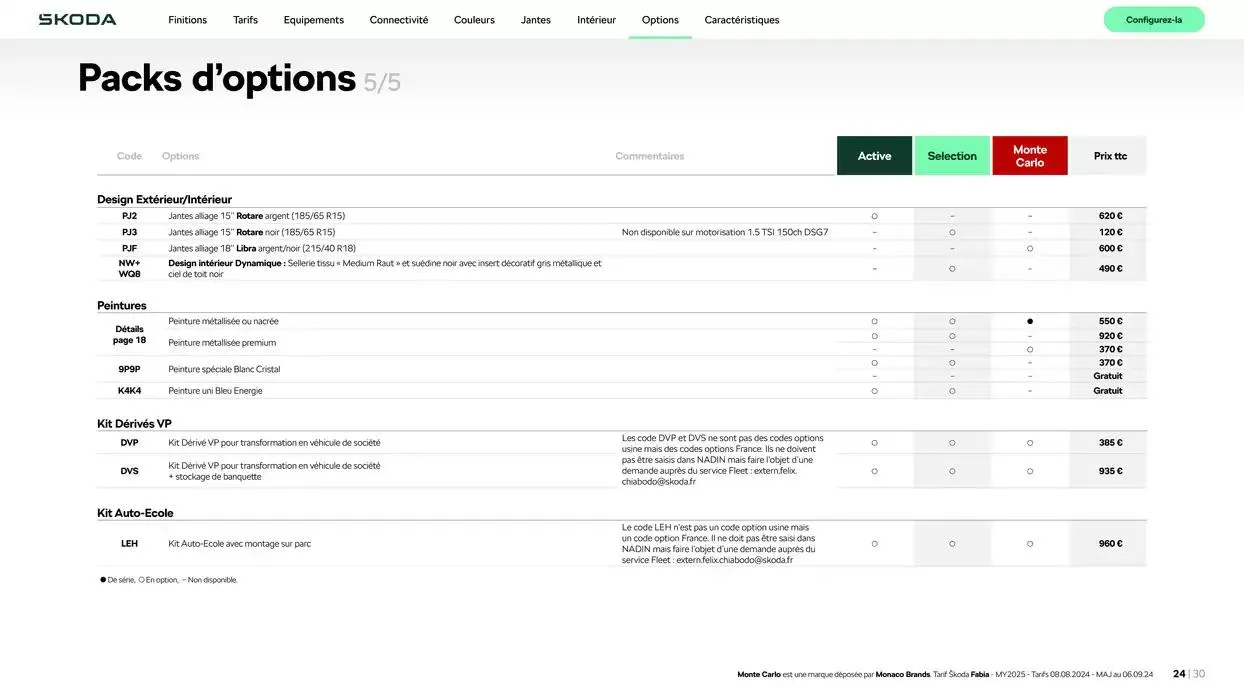 Fabia Selection 1.0 TSI 95ch BVM du 9 octobre au 30 juin 2025 - Catalogue page 24