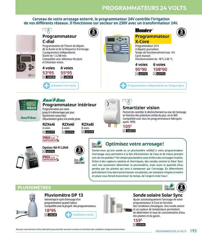 Les plaisir de l'eau Piscine,Spa,Arrosage du 10 mars au 31 décembre 2025 - Catalogue page 193