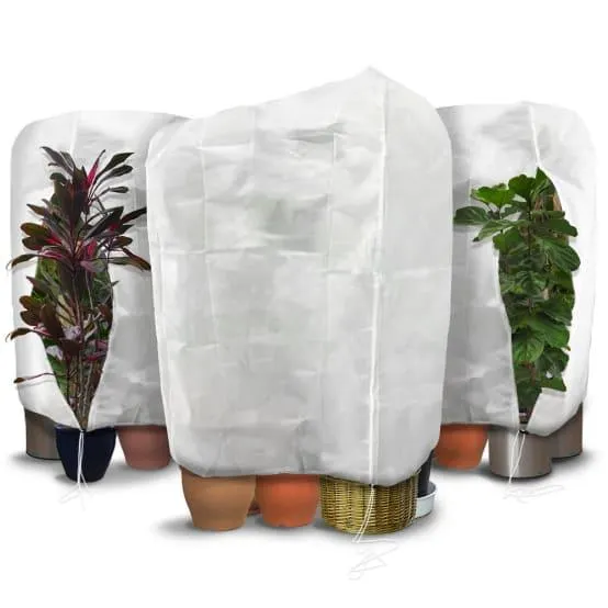 Lot de 3 Housse Hivernage Plante avec Cordon et zipper Polypropylème 80g/m² 200x240cm blanc