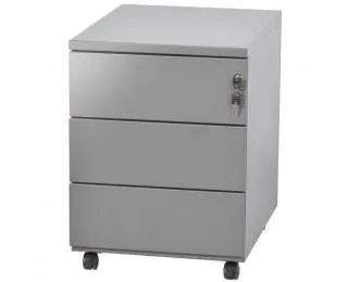 Caisson mobile en métal - 3 tiroirs - Gris