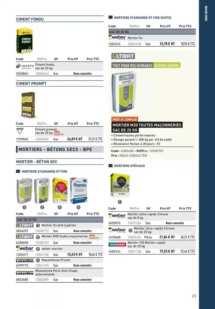 Matériaux 2025 du 1 janvier au 31 décembre 2025 - Catalogue page 23