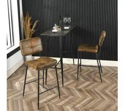 MEUBLES COSY Lot De 2 Tabouret De Bar Siège Rembourrés De 69 Cm De Haut En Suédine Avec Dossier Et Repose-pieds